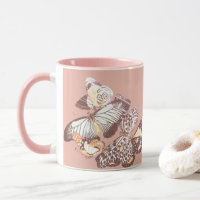 Schmetterlinge im Vintage-Stil Rosa