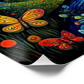 Schmetterlinge im Wald Poster (Ecke)