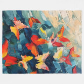 Schmetterlinge in Bewegung – Expressiver abstrakte Fleecedecke (Vorderseite (Horizontal))