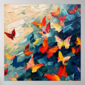 Schmetterlinge in Bewegung – Expressiver abstrakte Poster (Vorne)