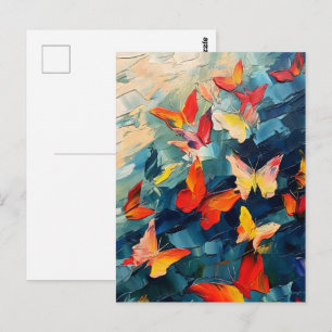 Schmetterlinge in Bewegung – Expressiver abstrakte Postkarte