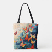 Schmetterlinge in Bewegung – Expressiver abstrakte Tasche (Rückseite)