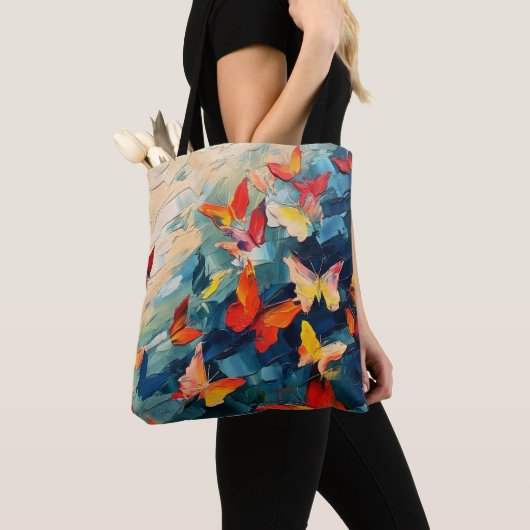Schmetterlinge in Bewegung – Expressiver abstrakte Tasche (Von Nahem)