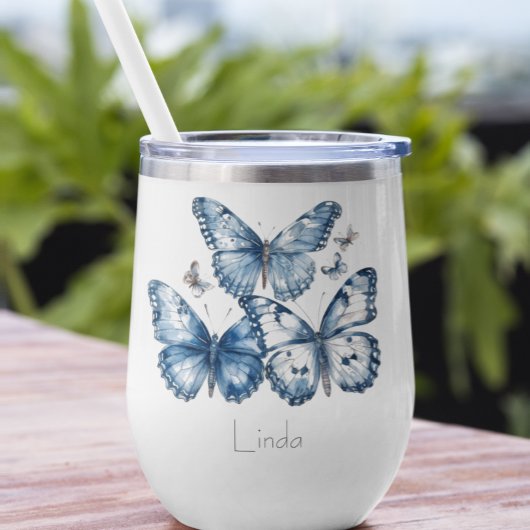 Schmetterlinge in Delft Blue, anpassbar