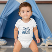 Schmetterlinge in Delft Blue, anpassbar Baby Strampler