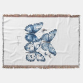 Schmetterlinge in Delft Blue, anpassbar Decke (Vorderseite)