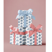 Schmetterlinge in Delft Blue, anpassbar Geschenkpapier Set