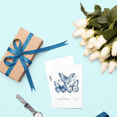 Schmetterlinge in Delft Blue, anpassbar Postkarte