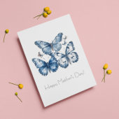 Schmetterlinge in Delft Blue, anpassbar Postkarte