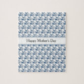 Schmetterlinge in Delft Blue, anpassbar Puzzle (Vertikal)