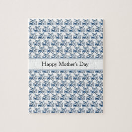 Schmetterlinge in Delft Blue, anpassbar Puzzle