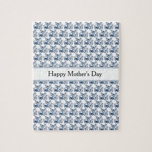 Schmetterlinge in Delft Blue, anpassbar Puzzle (Vertikal)