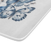 Schmetterlinge in Delft Blue, anpassbar Schneidebrett (Ecke)