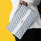 Schmetterlinge in Delft Blue, anpassbar Zubehörtasche