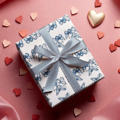 Schmetterlinge in Delft Blue Geschenkpapier Set