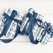 Schmetterlinge in Delft Blue Geschenkpapier Set