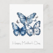 Schmetterlinge in Delft Blue Postkarte (Vorderseite)