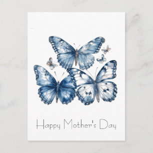 Schmetterlinge in Delfter Blau Postkarte