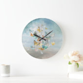 Schmetterlinge in den Wolken Große Wanduhr (Zuhause)