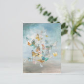 Schmetterlinge in den Wolken Postkarte (Stehend Vorderseite)