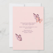 Schmetterlinge in der Air Silver Baby Dusche Einladung (Rückseite)