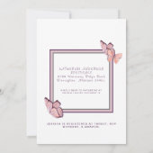 Schmetterlinge in der Air Sweet Baby Girl Dusche Einladung (Rückseite)