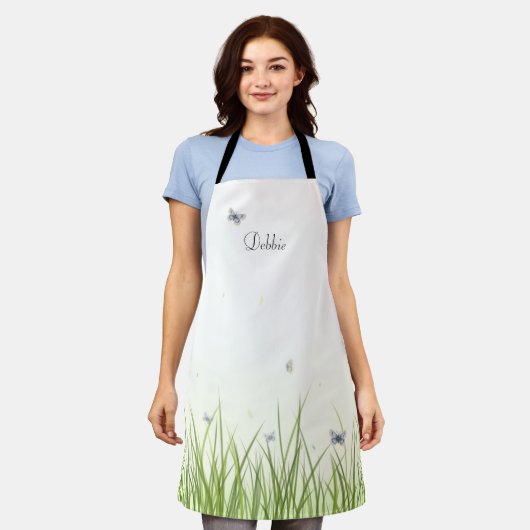 Schmetterlinge in der Sonnenschein-Garten-Szene Pe Schürze (Getragen)