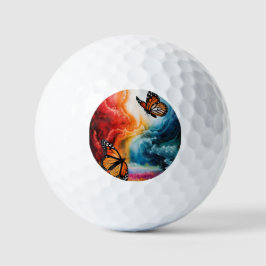 Schmetterlinge in einem bunten Sturm. Golfball