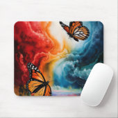 Schmetterlinge in einem bunten Sturm. Mousepad (Mit Mouse)