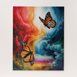 Schmetterlinge in einem bunten Sturm. Puzzle