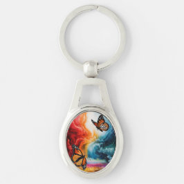 Schmetterlinge in einem bunten Sturm. Schlüsselanhänger