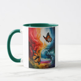 Schmetterlinge in einem bunten Sturm. Tasse