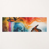 Schmetterlinge in einem bunten Sturm. Yogamatte (Vorderseite (Horizontal))