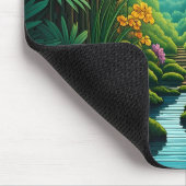 Schmetterlinge in einem üppigen Dschungel Mousepad (Ecke)