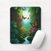 Schmetterlinge in einem üppigen Dschungel Mousepad (Mit Mouse)