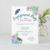 Schmetterlinge in einer sukkulenten Garden Engagem Einladung (Stehend Vorderseite)