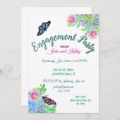 Schmetterlinge in einer sukkulenten Garden Engagem Einladung (Vorne/Hinten)