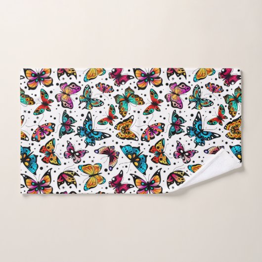 Schmetterlinge in Farbe Badhandtuch Set (Handtuch)