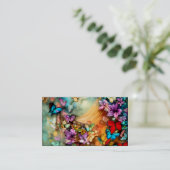 Schmetterlinge in Flight Fantasy Graphic Triptych Visitenkarte (Stehend Vorderseite)