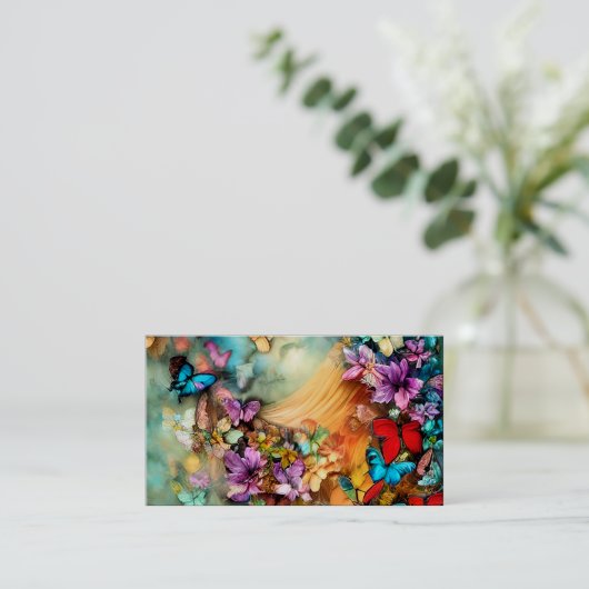 Schmetterlinge in Flight Fantasy Graphic Triptych Visitenkarte (Stehend Vorderseite)