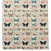 Schmetterlinge in gedämpften Farben Duschvorhang (Vorderseite)