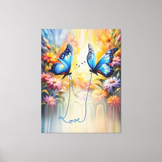Schmetterlinge in Liebe Leinwanddruck (Vorderseite)