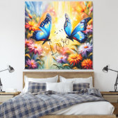 Schmetterlinge in Liebe Leinwanddruck (Insitu (Schlafzimmer))