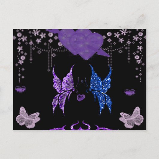 Schmetterlinge in Liebe Postkarte (Vorderseite)