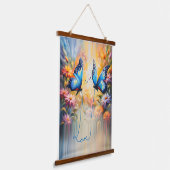 Schmetterlinge in Liebe Wandteppich Mit Holzrahmen (Gewinkelt)