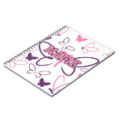 Schmetterlinge in lila und rosa notizblock (Linke Seite)