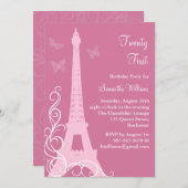 Schmetterlinge in Paris 21. Geburtstag Einladung R (Vorne/Hinten)
