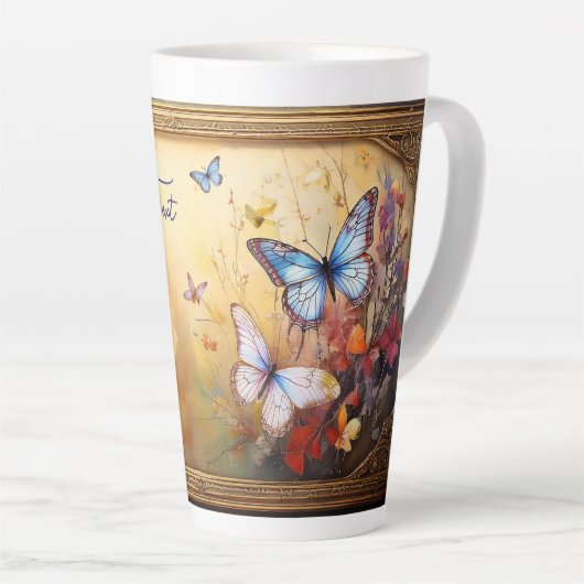 Schmetterlinge in Rahmen Milchtasse (Rechte Ecke)