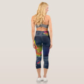 Schmetterlinge in Regenbogen Capri Leggings (Rückseite)