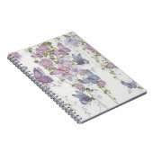 Schmetterlinge in rosa und blauem Notebook Notizblock (Rechte Seite)